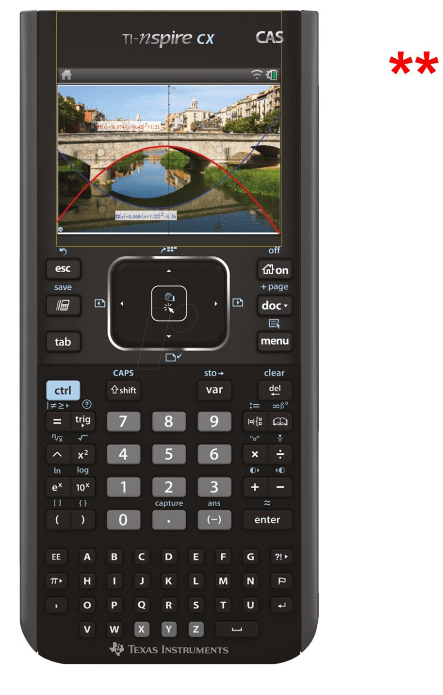 Privatsphäre-Schutz durch Sichtschutz-Folie passend zugeschnitten für Texas Instruments TI Nspire CX CAS Taschenrechner