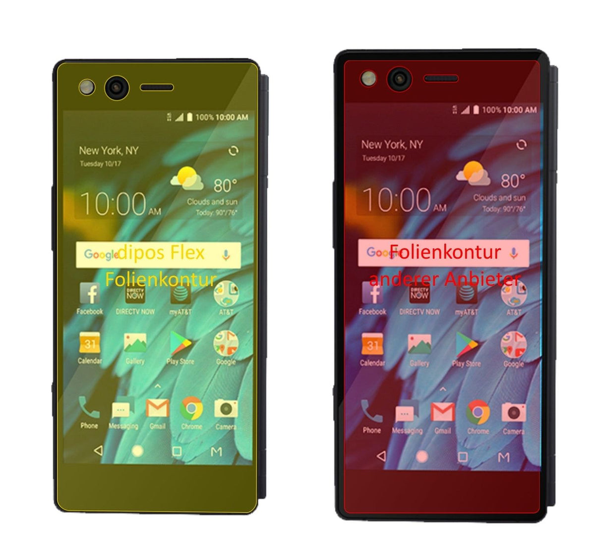 3x 3D Full Cover Schutzfolie für ZTE Axon M