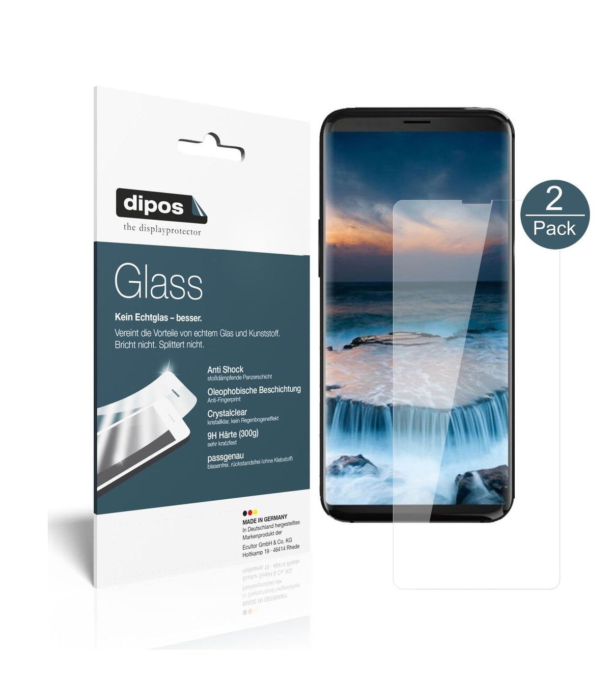 Klare Displayschutzfolie von dipos passend für Uhans i8, 9H kratzfest und blasenfrei montiert