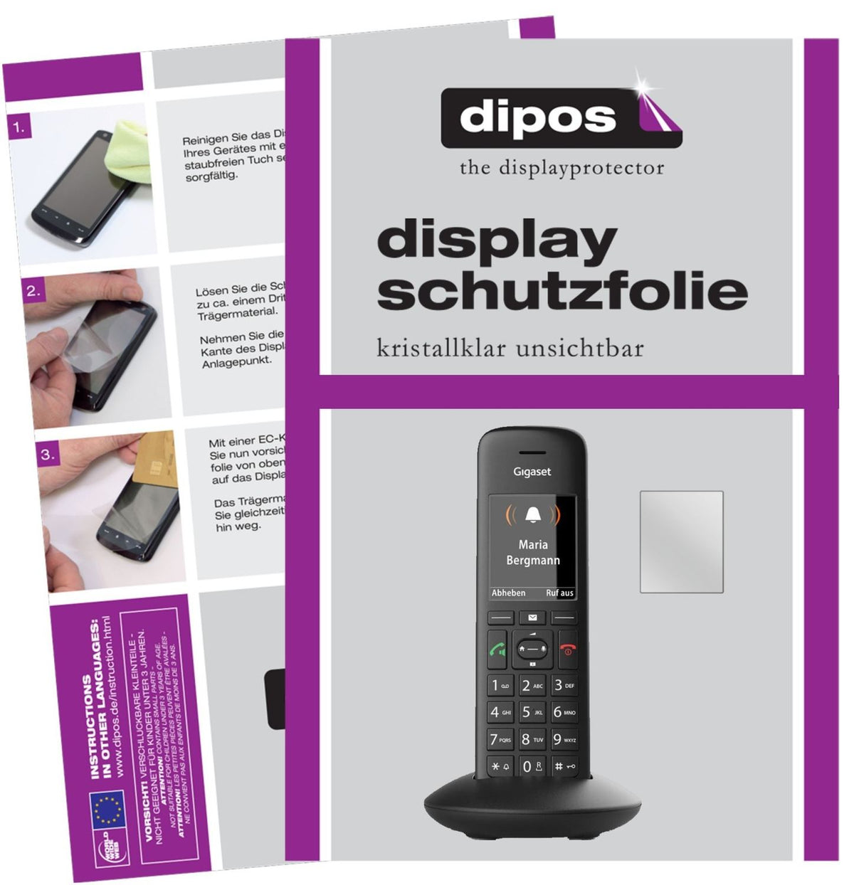 2x Schutzfolie klar für Gigaset C570A Display-Schutzfolie