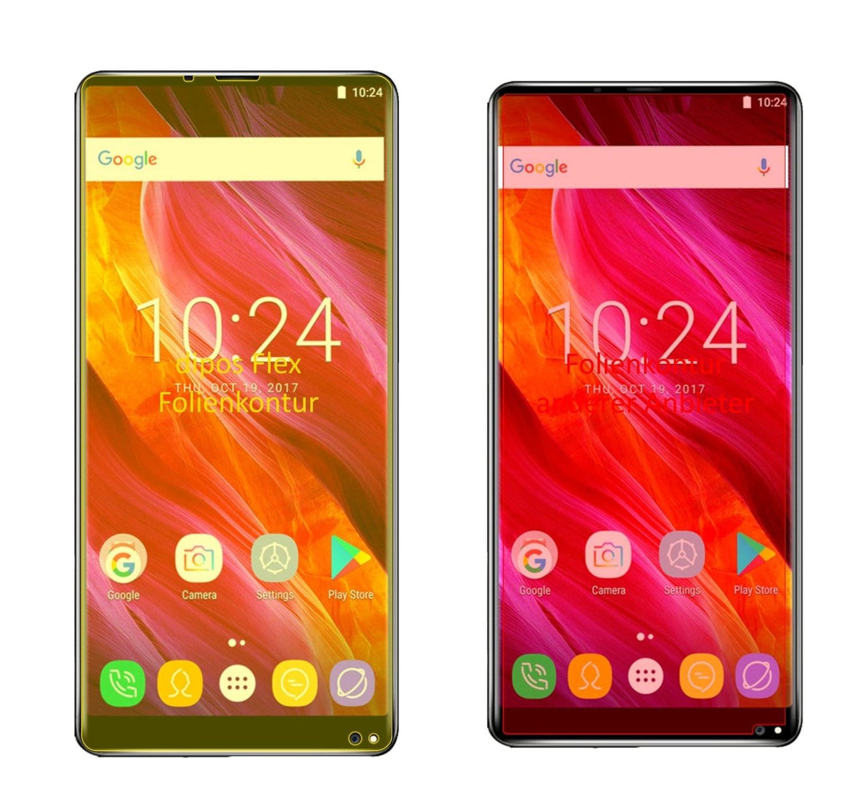 3x 3D Full Cover Schutzfolie für Oukitel Mix 2