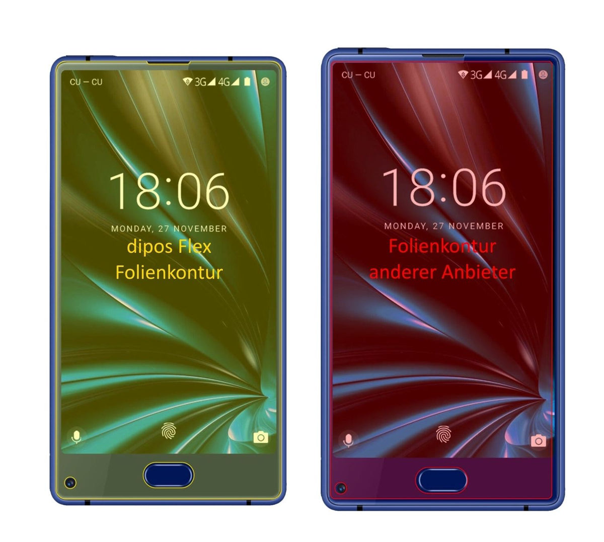 3x 3D Full Cover Schutzfolie für Doogee MIX Lite