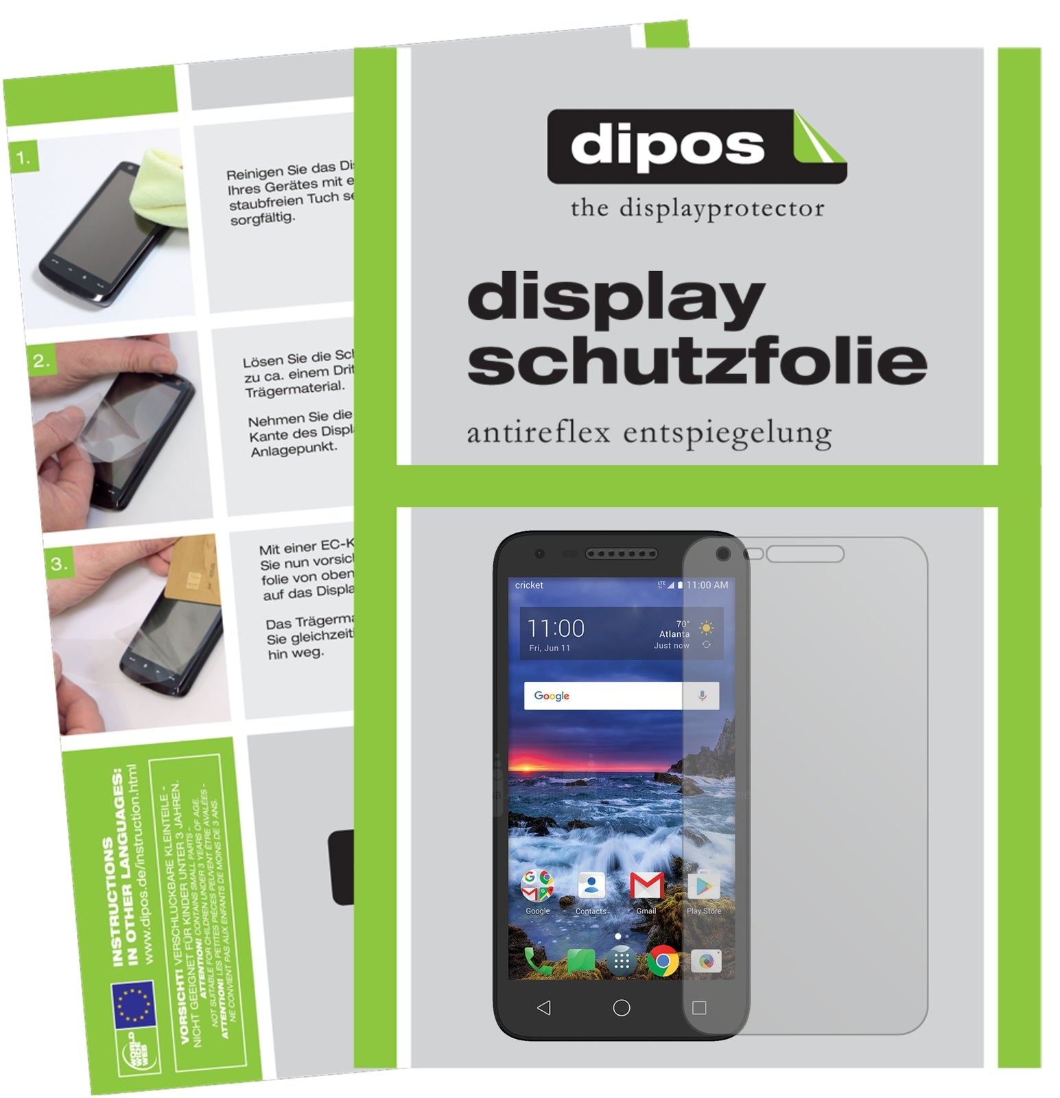 Matte Displayschutzfolie von dipos passend für Alcatel Verso, präziser Zuschnitt und blasenfrei montiert