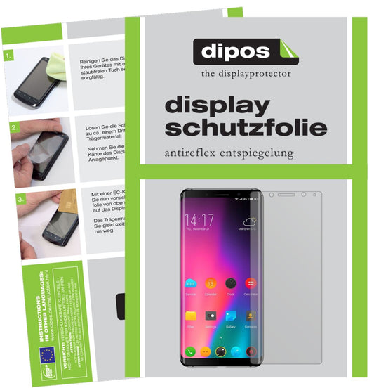 Matte Displayschutzfolie von dipos passend für Elephone U Pro, präziser Zuschnitt und blasenfrei montiert
