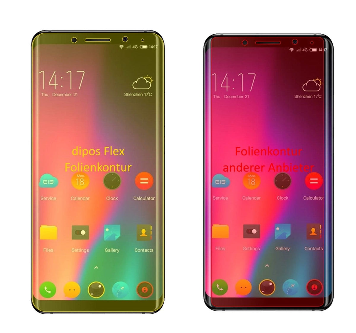 3x 3D Full Cover Schutzfolie für Elephone U Pro