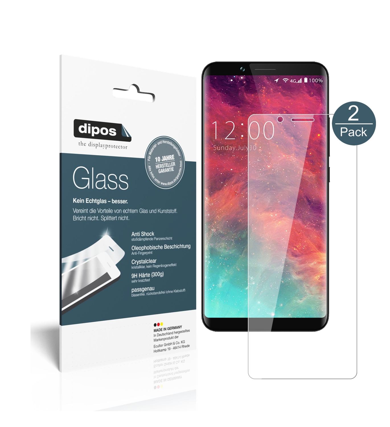 2x 9H Schutzfolie für Umidigi S2 Lite Panzerfolie