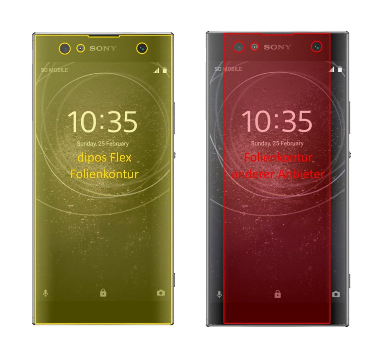 3x 3D Full Cover Schutzfolie für Sony Xperia XA2 Ultra