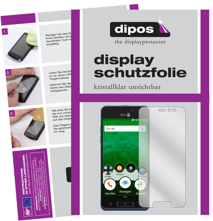 Klare Displayschutzfolie von dipos passend für Doro 8035, präziser Zuschnitt und blasenfrei montiert