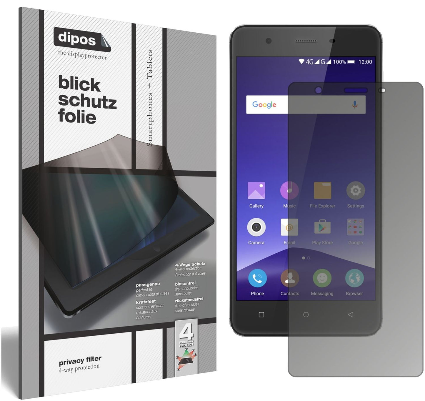 Blickschutzfolie für Mobistel Cynus F10 matt Schutzfolie Privacy