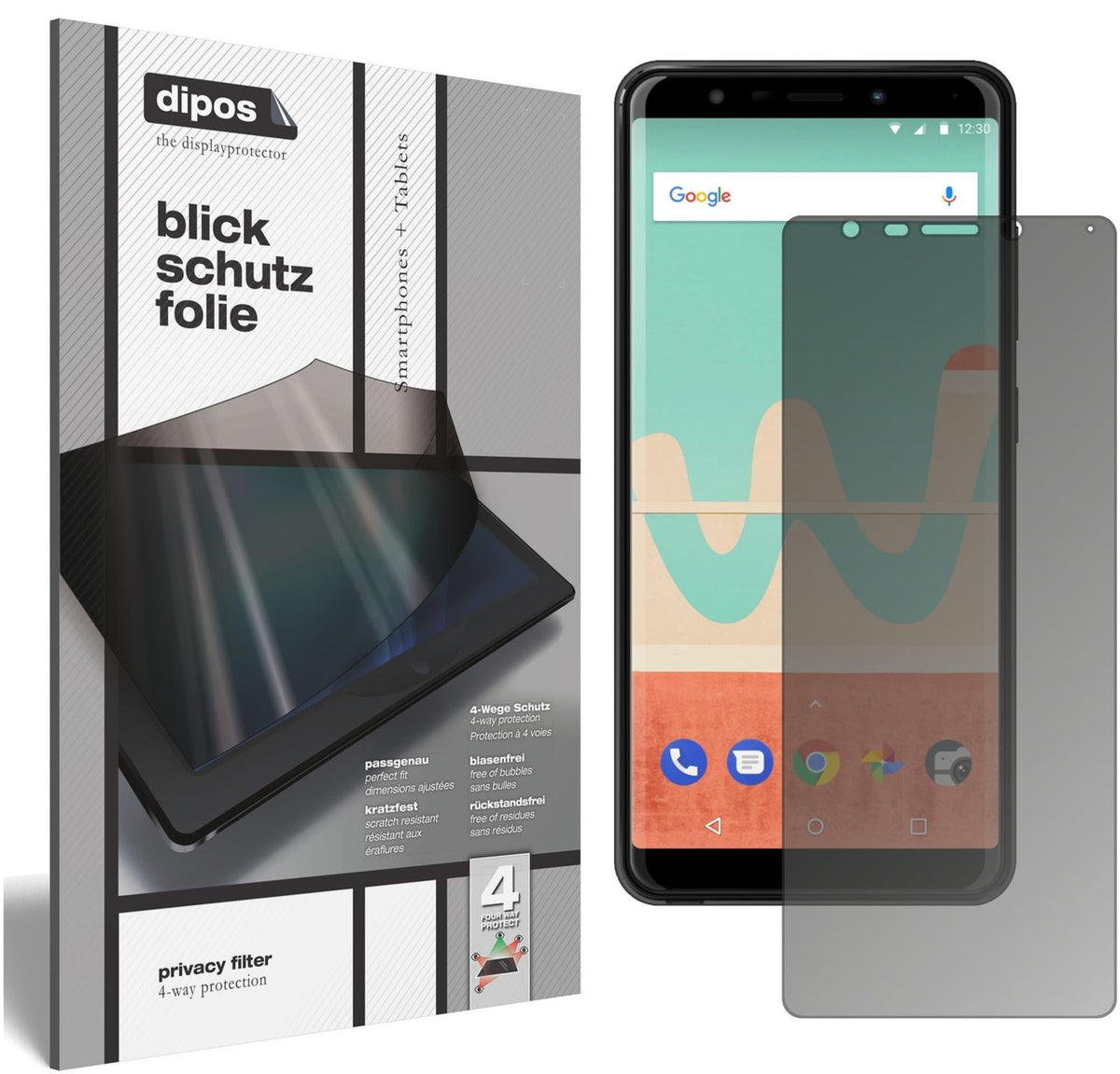 Blickschutzfolie für Wiko View Go matt Schutzfolie Privacy