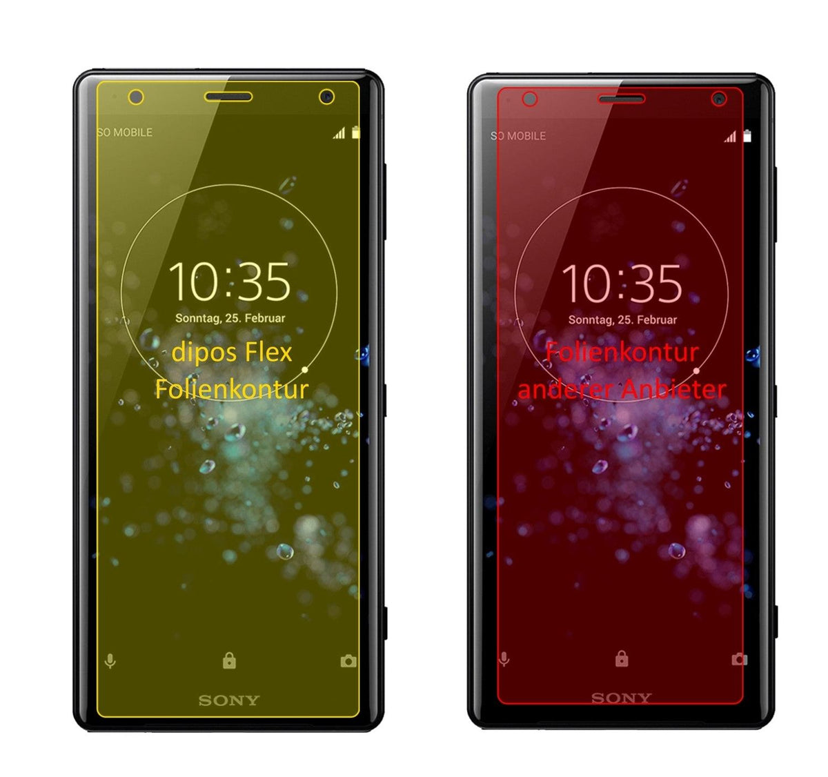 3x 3D Full Cover Schutzfolie für Sony Xperia XZ2
