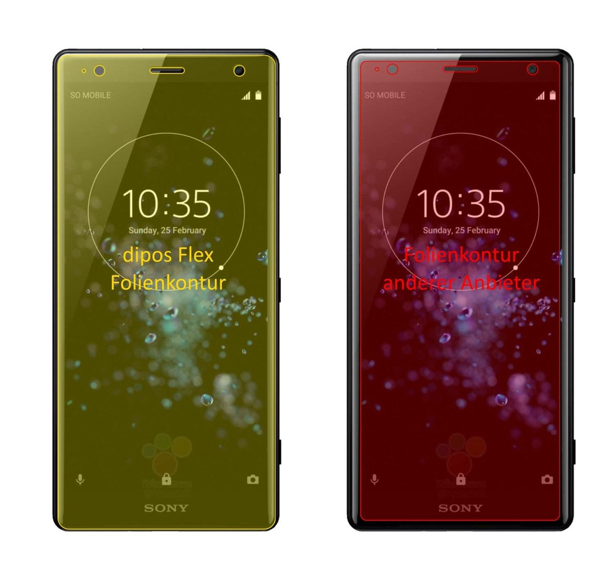 3x 3D Full Cover Schutzfolie für Sony Xperia XZ2 Compact
