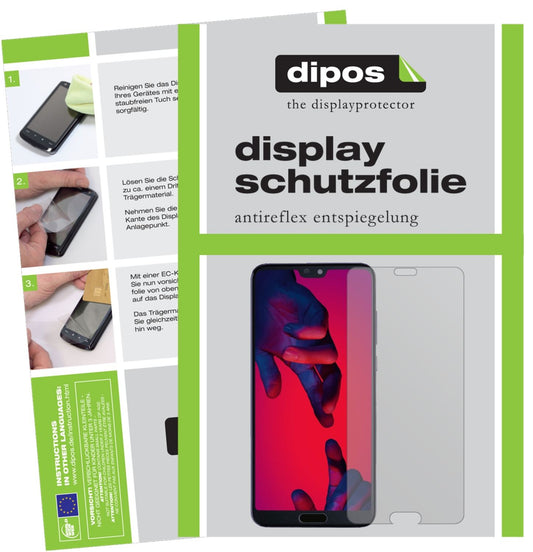 Matte Displayschutzfolie von dipos passend für Huawei P20, präziser Zuschnitt und blasenfrei montiert