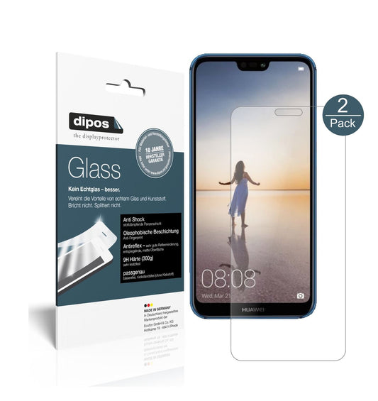Matte Displayschutzfolie von dipos passend für Huawei P20 Lite, 9H kratzfest und blasenfrei montiert