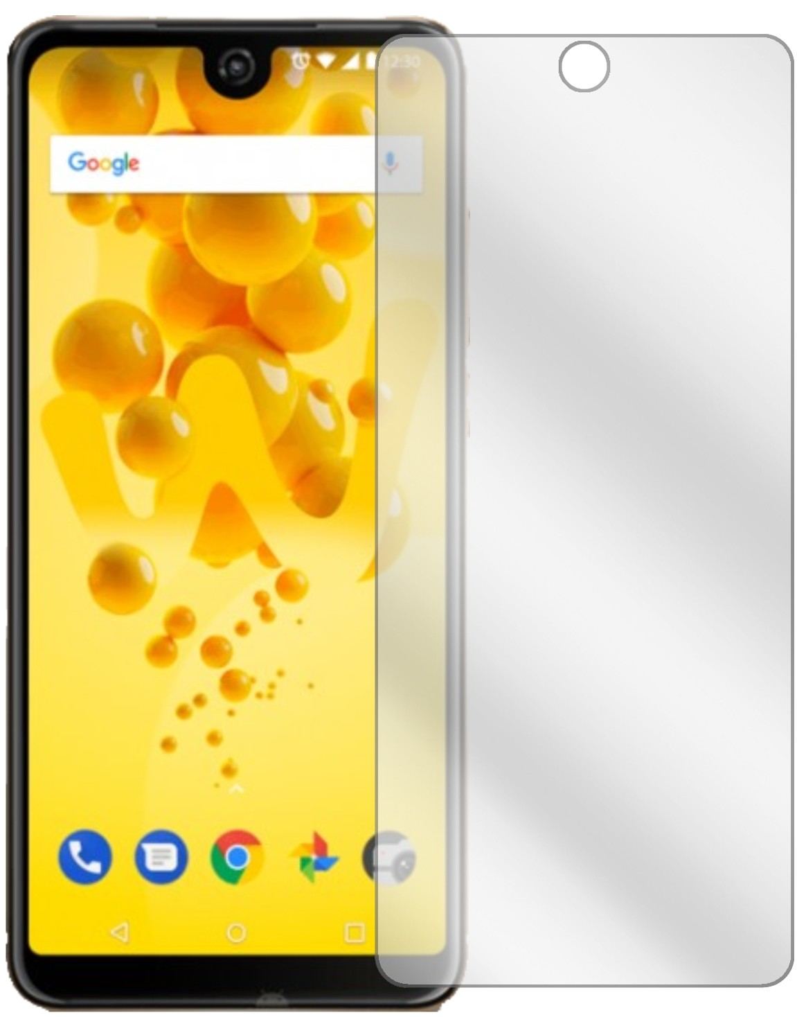 WikoView 2 Pro mit aufgebrachter dipos Displayschutzfolie, glasklare Darstellung ohne Einschränkungen