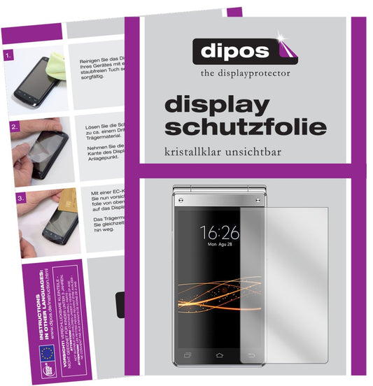 Klare Displayschutzfolie von dipos passend für VKWORLD T2 Plus, präziser Zuschnitt und blasenfrei montiert
