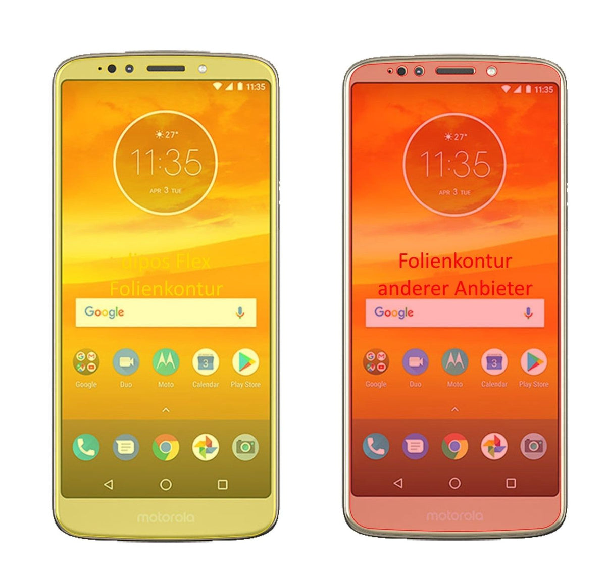 3x 3D Full Cover Schutzfolie für Motorola Moto E5 Plus