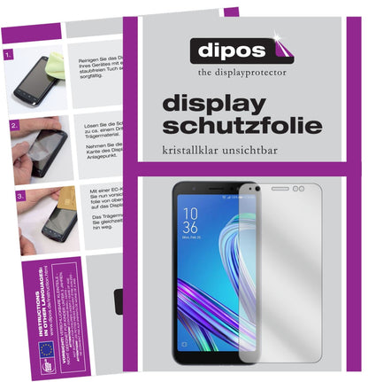 Klare Displayschutzfolie von dipos passend für Asus Zenfone Live L1 ZA550KL, präziser Zuschnitt und blasenfrei montiert
