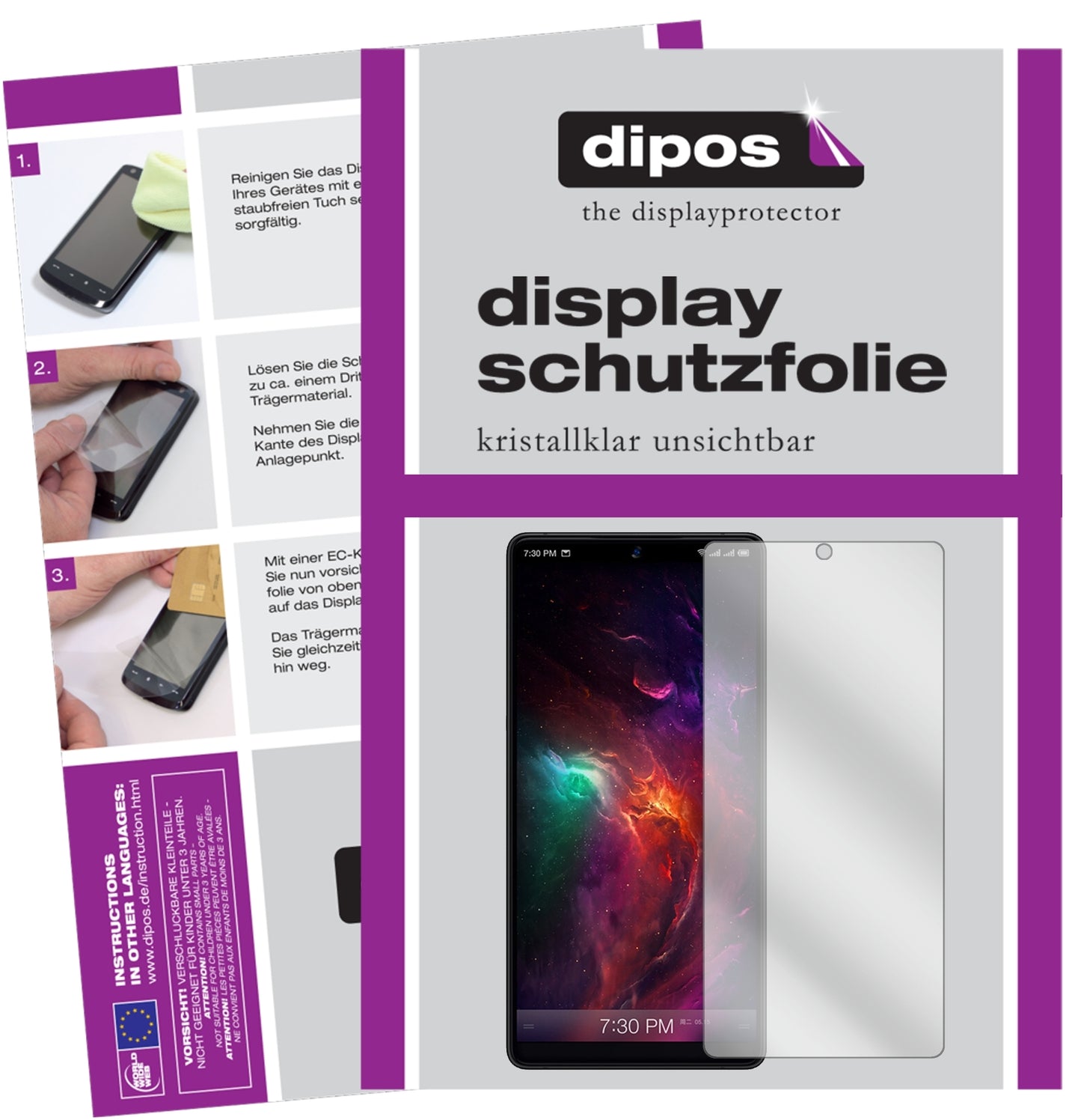 Klare Displayschutzfolie von dipos passend für Smartisan Nut R1, präziser Zuschnitt und blasenfrei montiert
