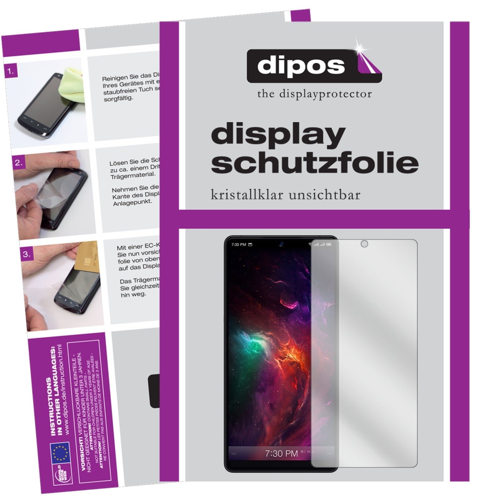 Klare Displayschutzfolie von dipos passend für Smartisan Nut R1, präziser Zuschnitt und blasenfrei montiert