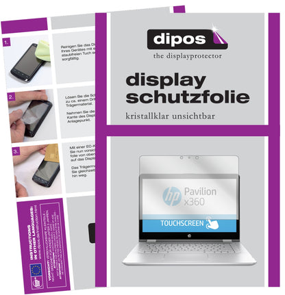 2x Schutzfolie klar für HP Pavilion x360 14 ba035ng Display-Schutzfolie
