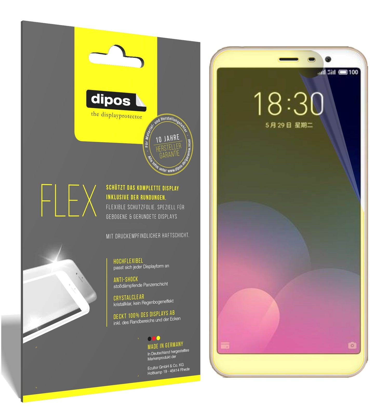 3x 3D Full Cover Schutzfolie für Meizu M6T