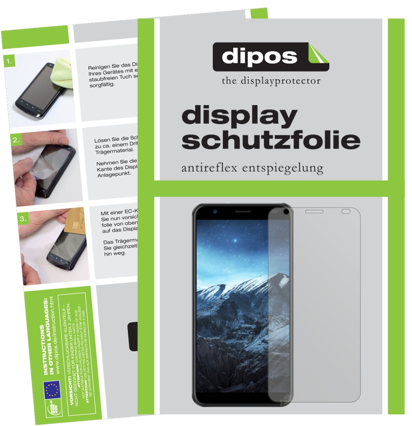 Matte Displayschutzfolie von dipos passend für Konka D8, präziser Zuschnitt und blasenfrei montiert
