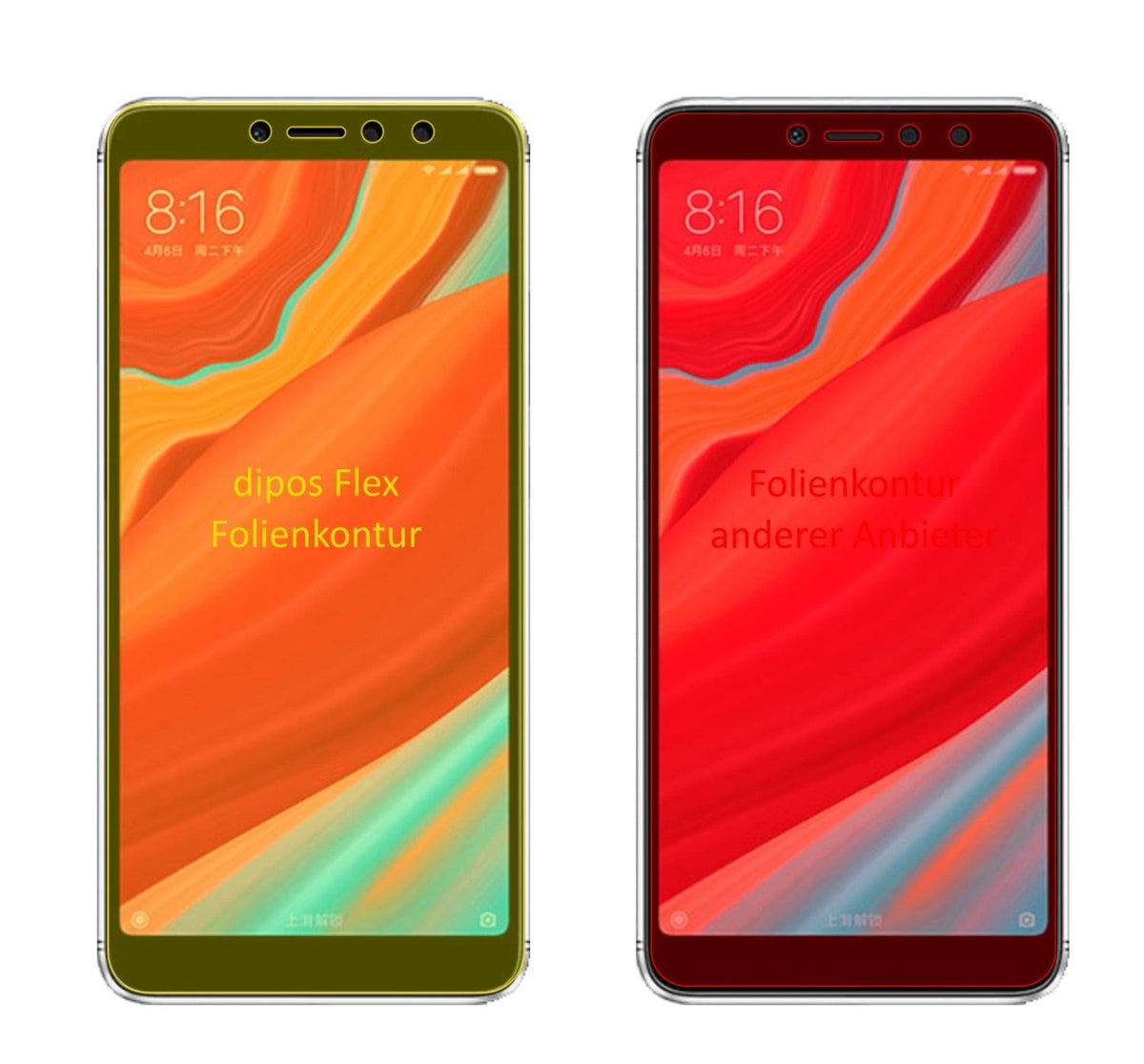 3x 3D Full Cover Schutzfolie für Xiaomi Redmi Y2