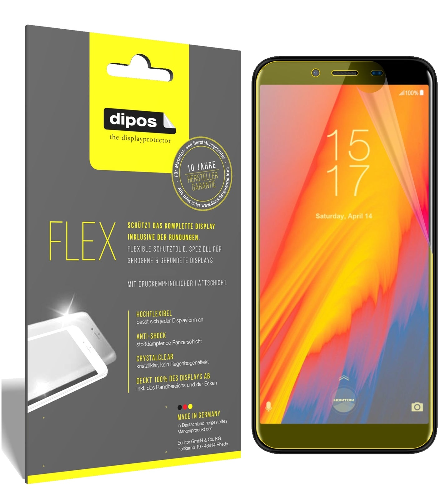 3x 3D Full Cover Schutzfolie für HomTom S99