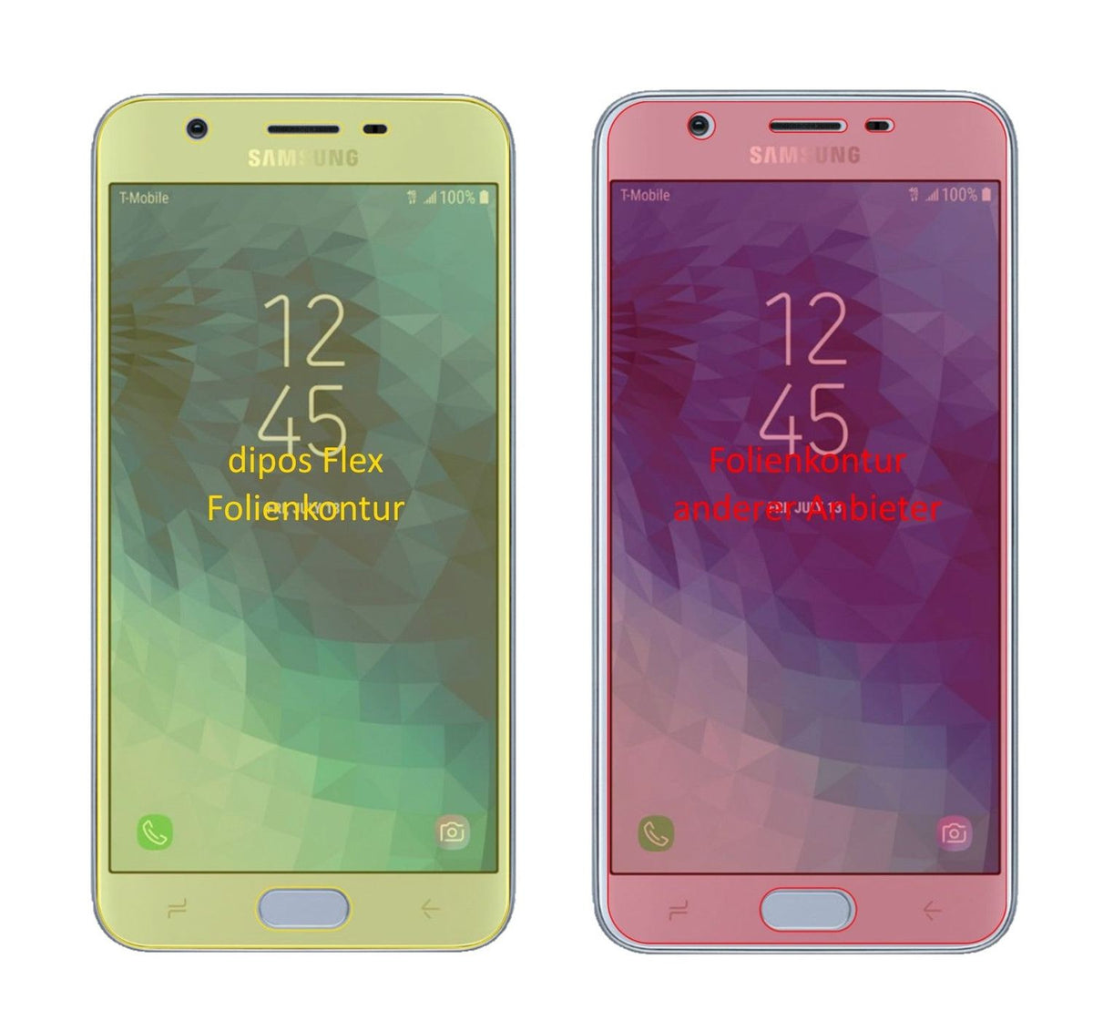 3x 3D Full Cover Schutzfolie für Samsung Galaxy J7 Star