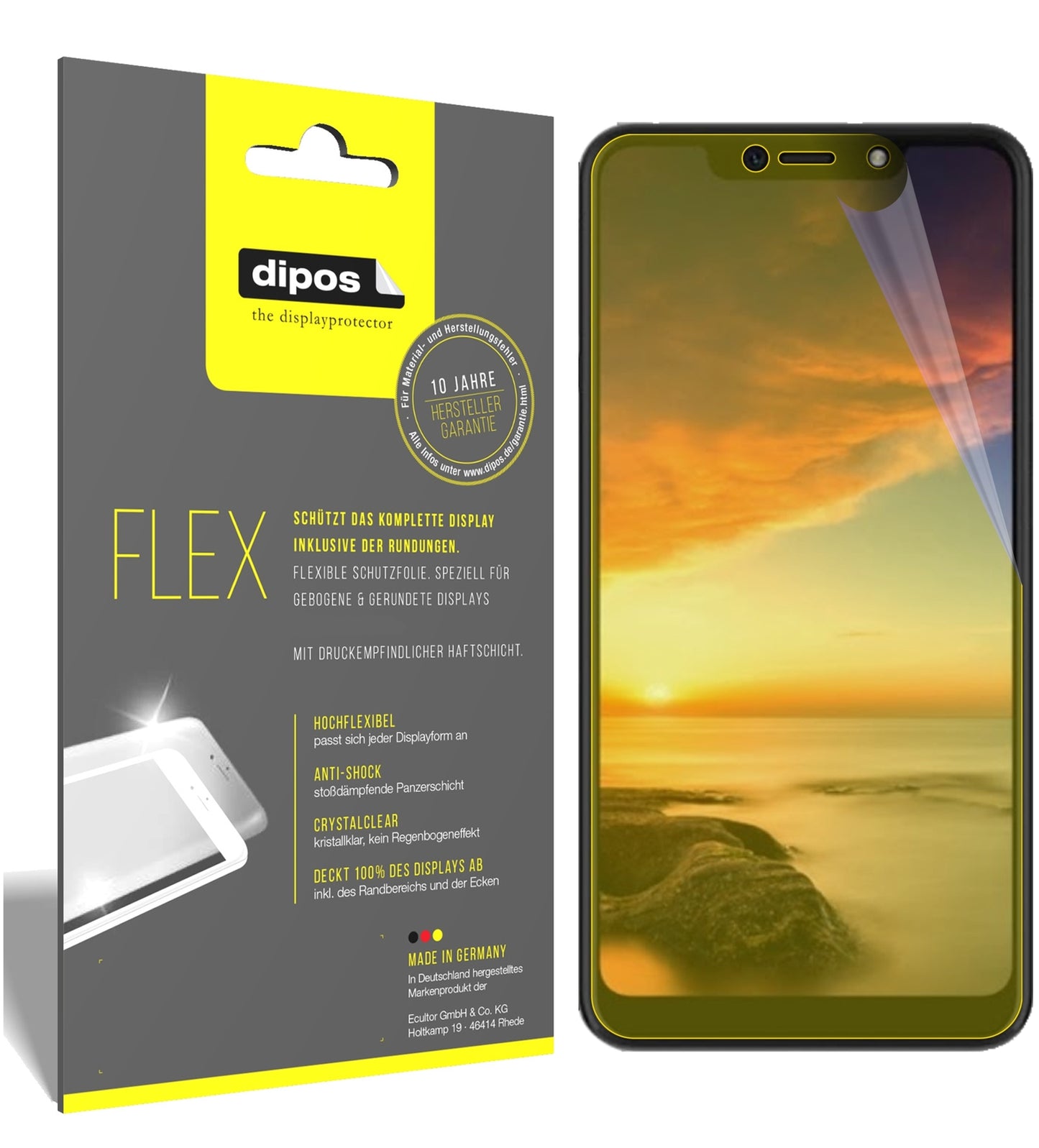 3x 3D Full Cover Schutzfolie für Hisense H18