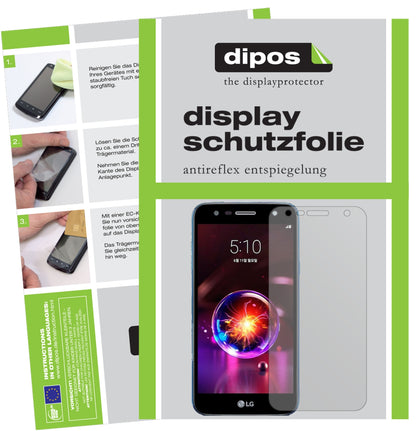 Matte Displayschutzfolie von dipos passend für LG X5 2018, präziser Zuschnitt und blasenfrei montiert