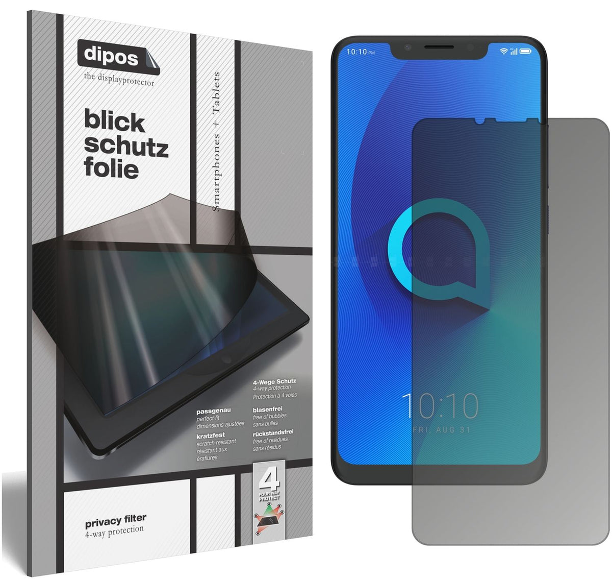 Blickschutzfolie für Alcatel 5V matt Schutzfolie Privacy