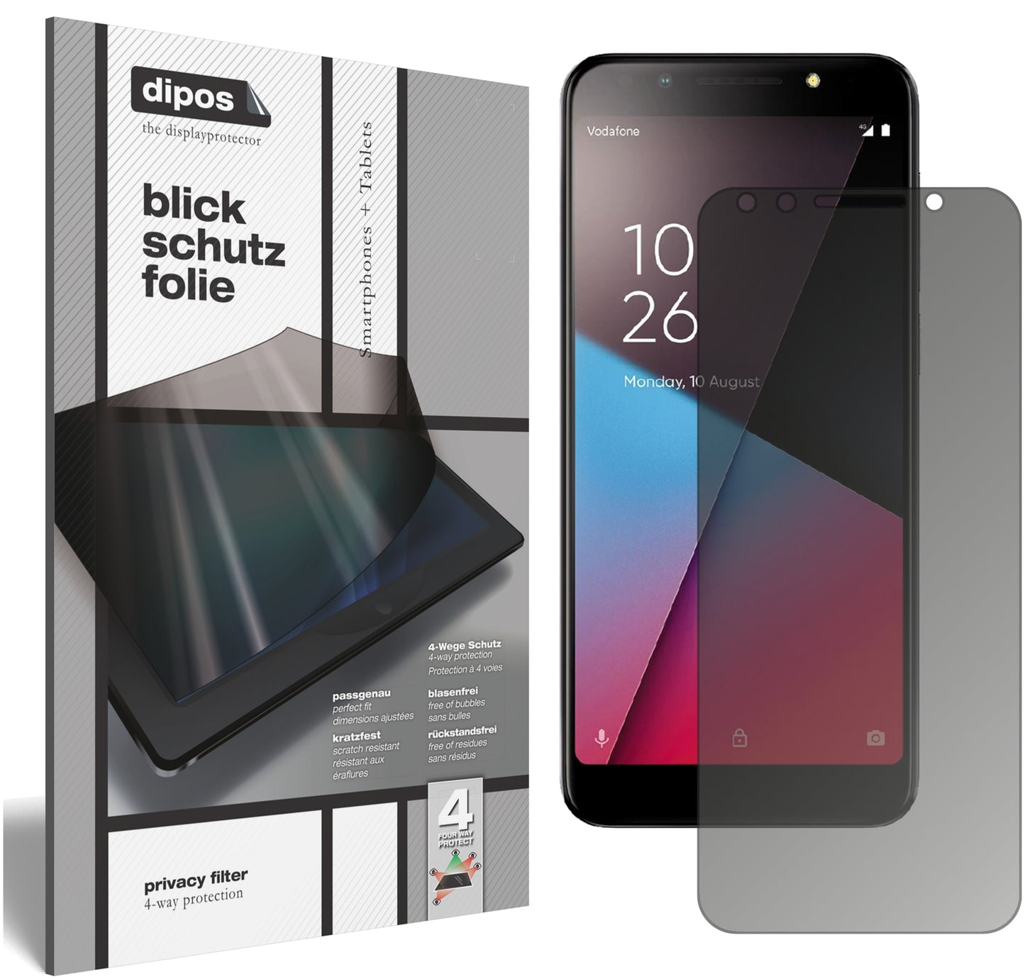 Blickschutzfolie für Vodafone Smart N9 Lite matt Schutzfolie Privacy
