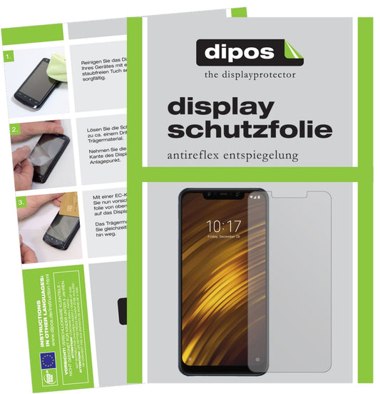 Matte Displayschutzfolie von dipos passend für Xiaomi Pocophone F1, präziser Zuschnitt und blasenfrei montiert