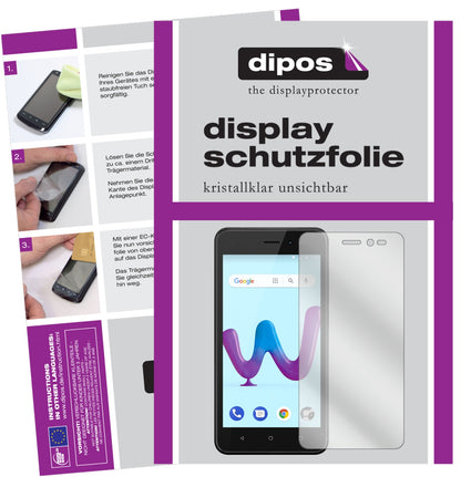 Klare Displayschutzfolie von dipos passend für Wiko Sunny 3, präziser Zuschnitt und blasenfrei montiert