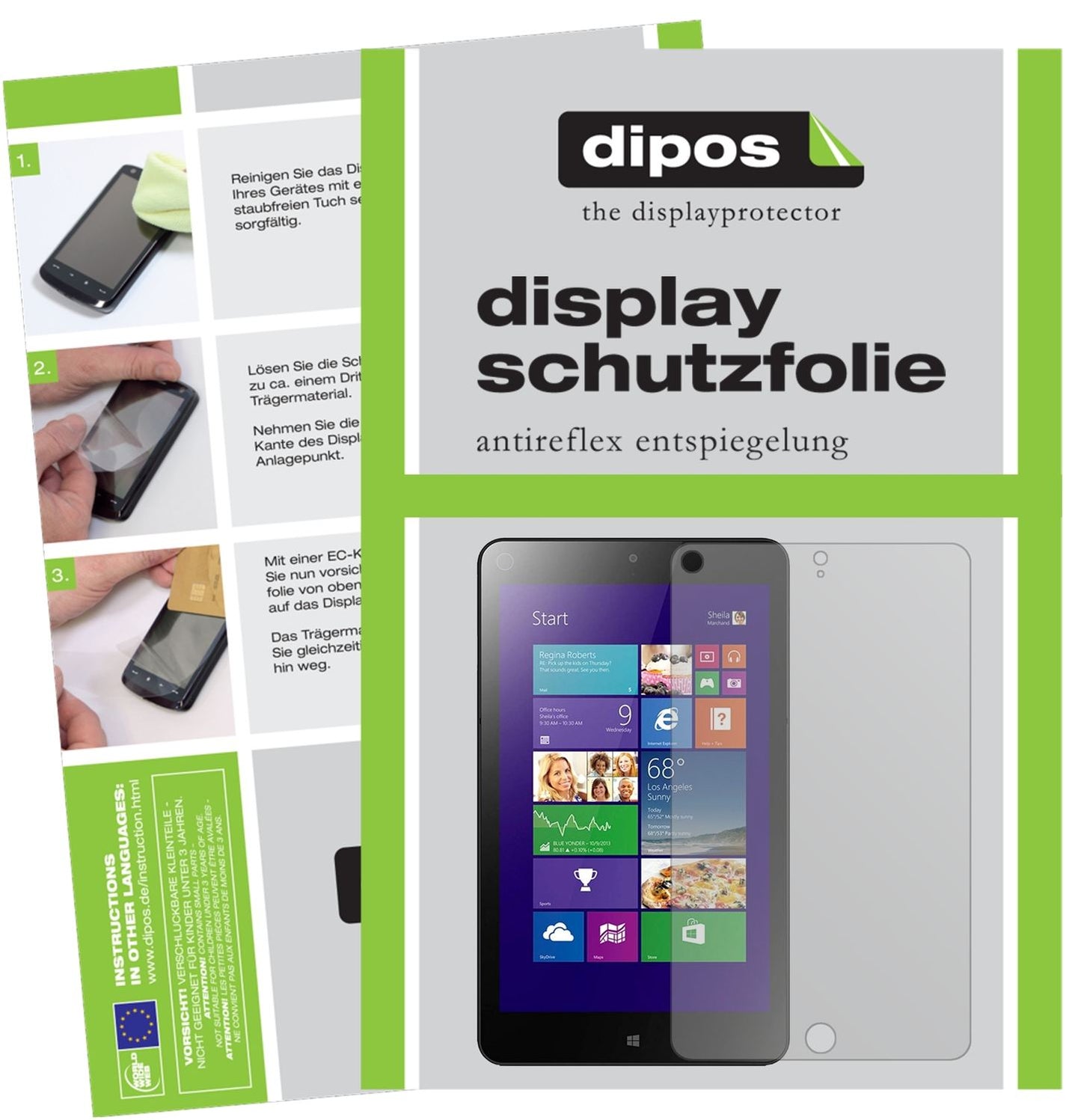 2x Schutzfolie matt für Lenovo Thinkpad 8 Display-Schutzfolie