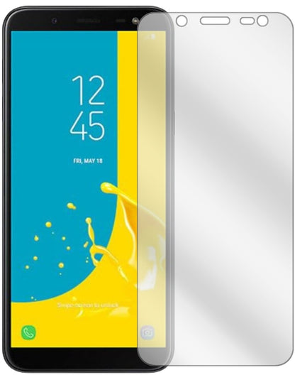 SamsungGalaxy J6 (2018) mit aufgebrachter dipos Displayschutzfolie, glasklare Darstellung ohne Einschränkungen