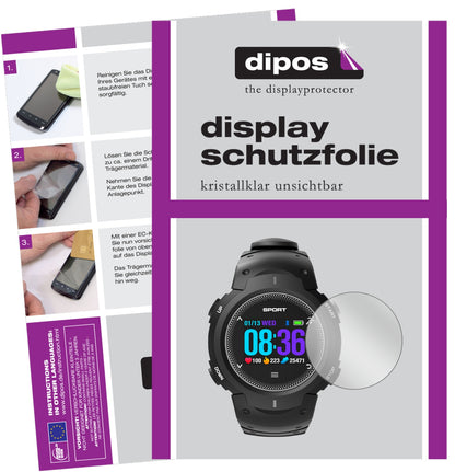6x Schutzfolie klar für No.1 F13 Smartwatch Display-Schutzfolie