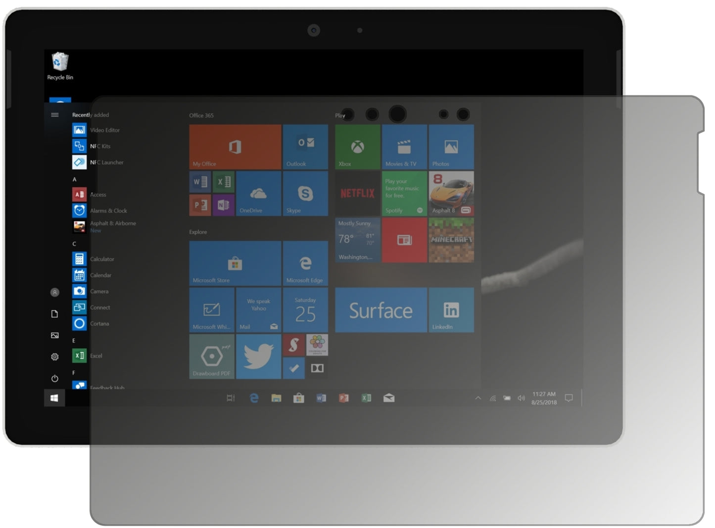 Blickschutzfolie für Microsoft Surface Go matt Schutzfolie Privacy