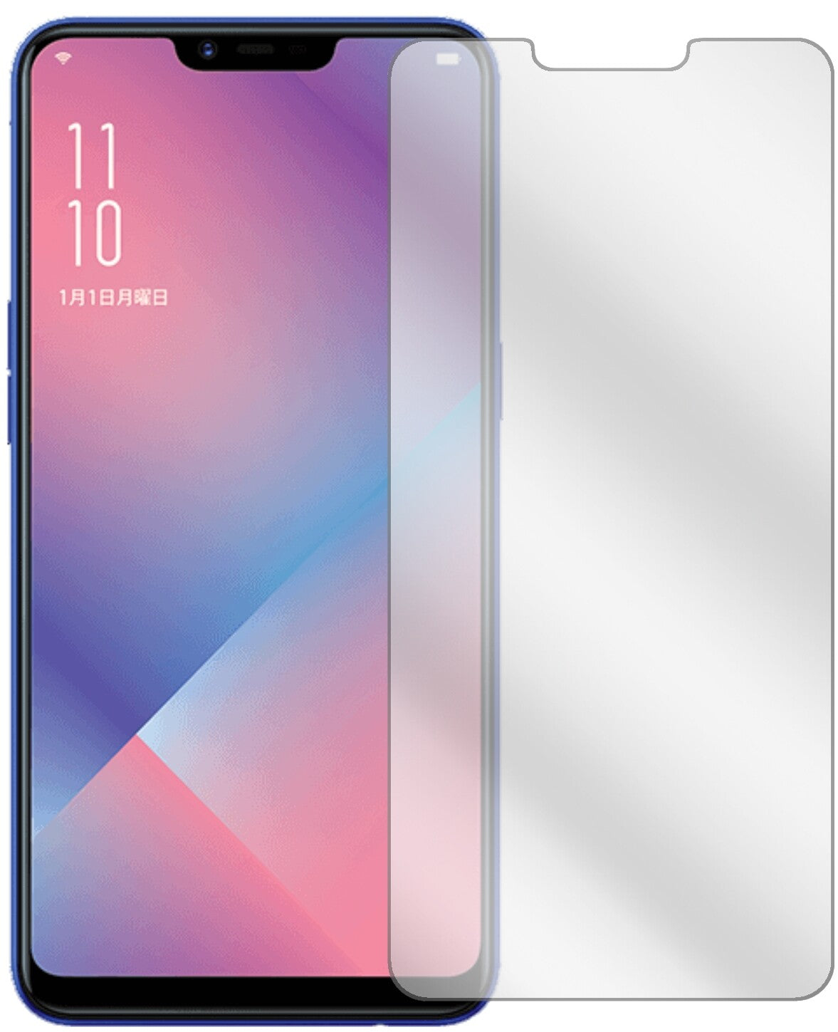 OppoR15 Neo mit aufgebrachter dipos Displayschutzfolie, glasklare Darstellung ohne Einschränkungen