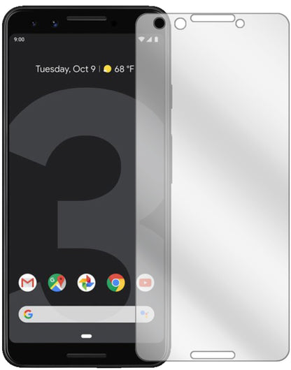 GooglePixel 3 mit aufgebrachter dipos Displayschutzfolie, glasklare Darstellung ohne Einschränkungen