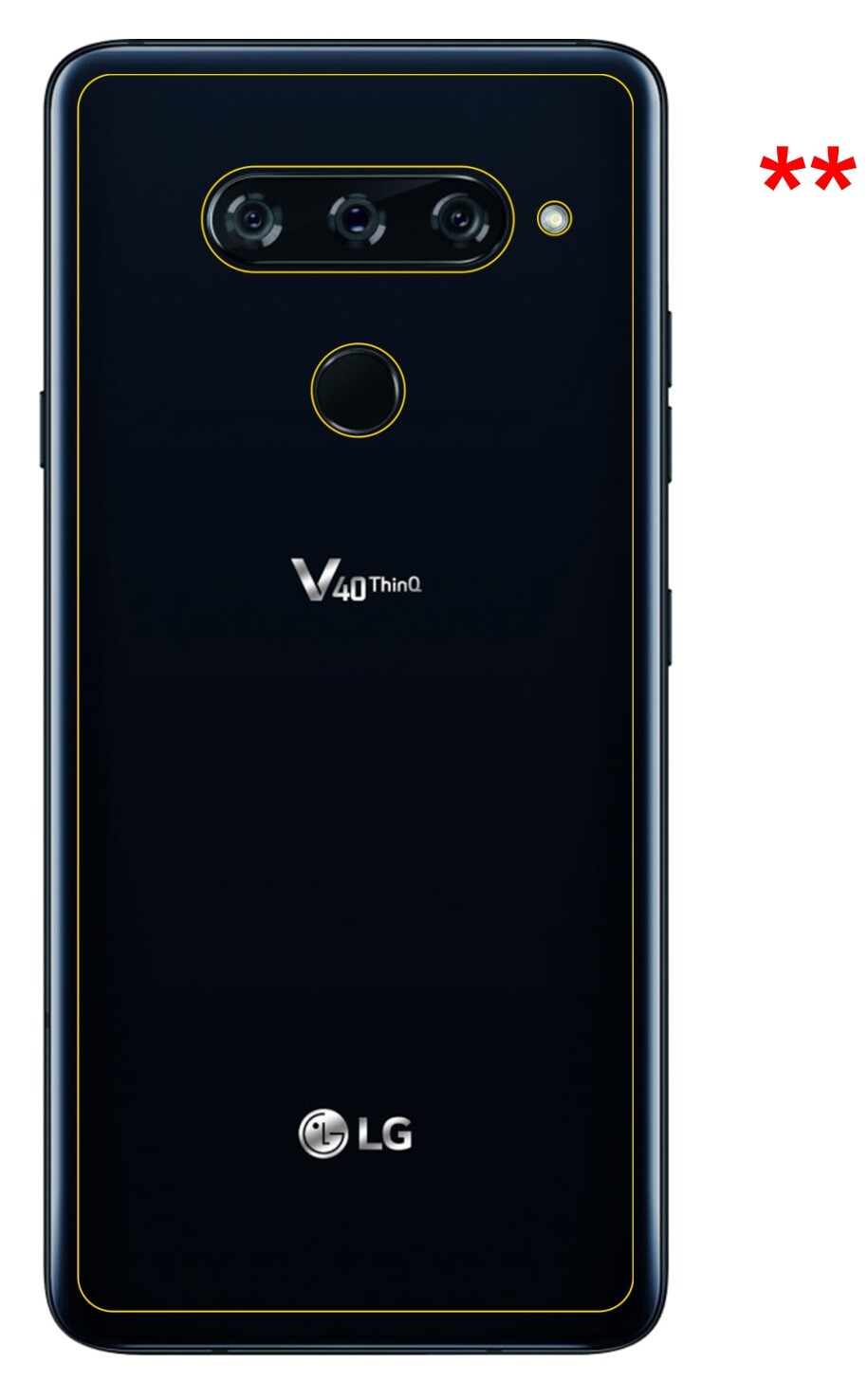 Dünne und klare Folie passend zugeschnitten für LG V40 ThinQ Rückseite