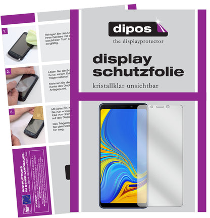 Klare Displayschutzfolie von dipos passend für Samsung Galaxy A9 (2018), präziser Zuschnitt und blasenfrei montiert