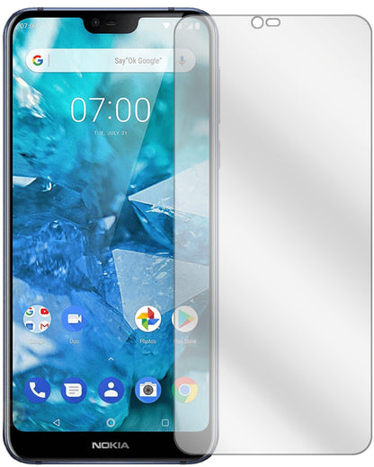 Nokia46029 mit aufgebrachter dipos Displayschutzfolie, glasklare Darstellung ohne Einschränkungen