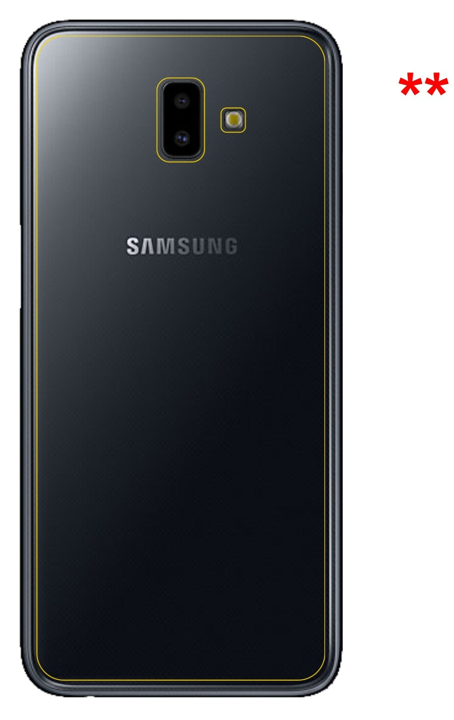 Dünne und klare Folie passend zugeschnitten für Samsung Galaxy J6 Plus (2018) Rückseite