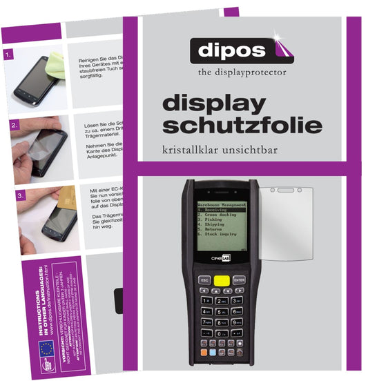 Klare Displayschutzfolie von dipos passend für Cipherlab 8470, präziser Zuschnitt und blasenfrei montiert