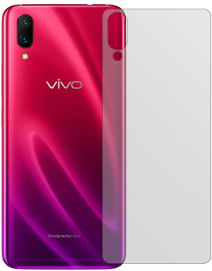 VivoX23 Symphony Rückseite mit aufgebrachter dipos Displayschutzfolie, die lästige Fingerabdrücke minimiert