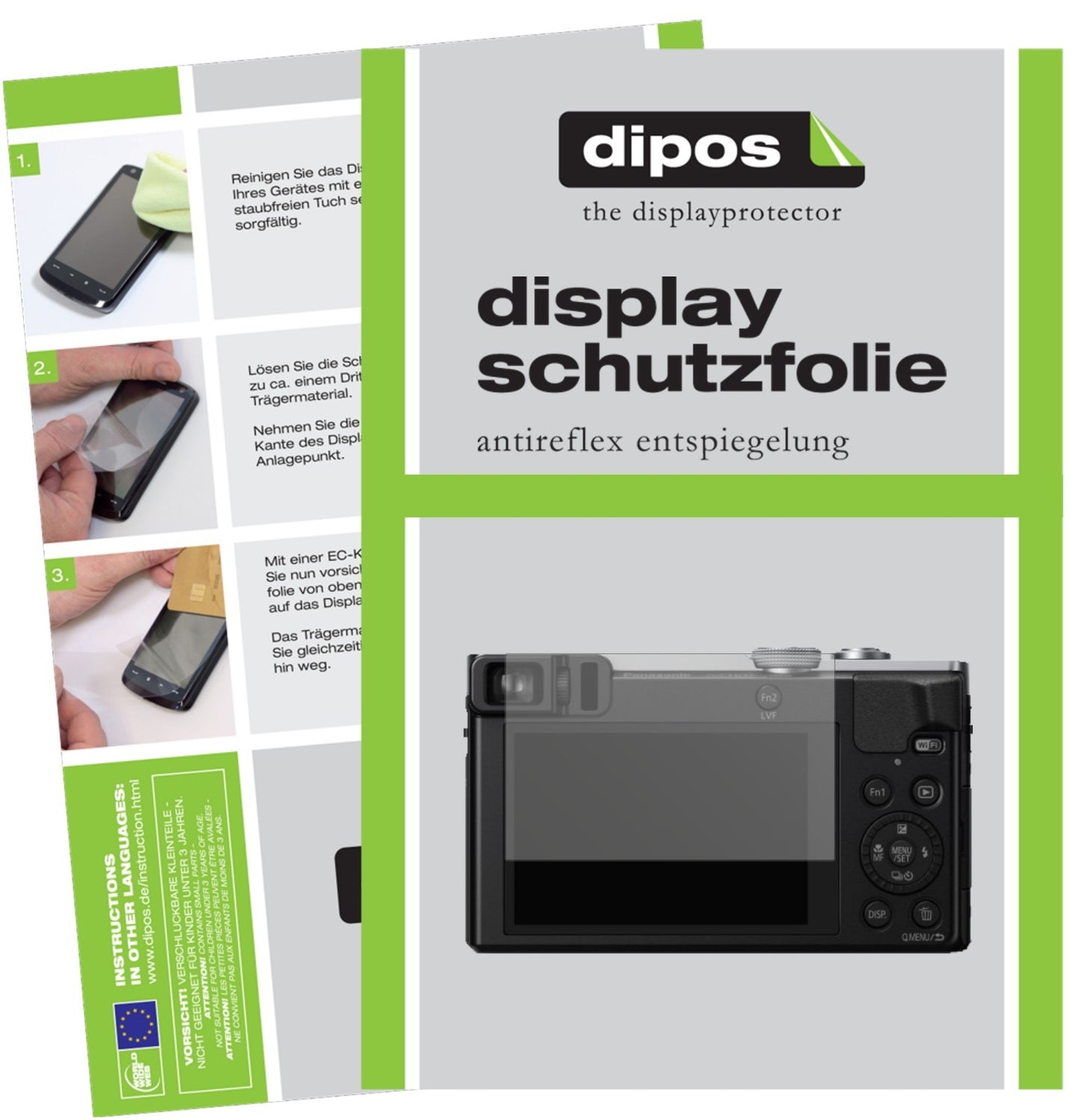 6x Schutzfolie matt für Panasonic DMC-TZ71EG-S Lumix Display-Schutzfolie