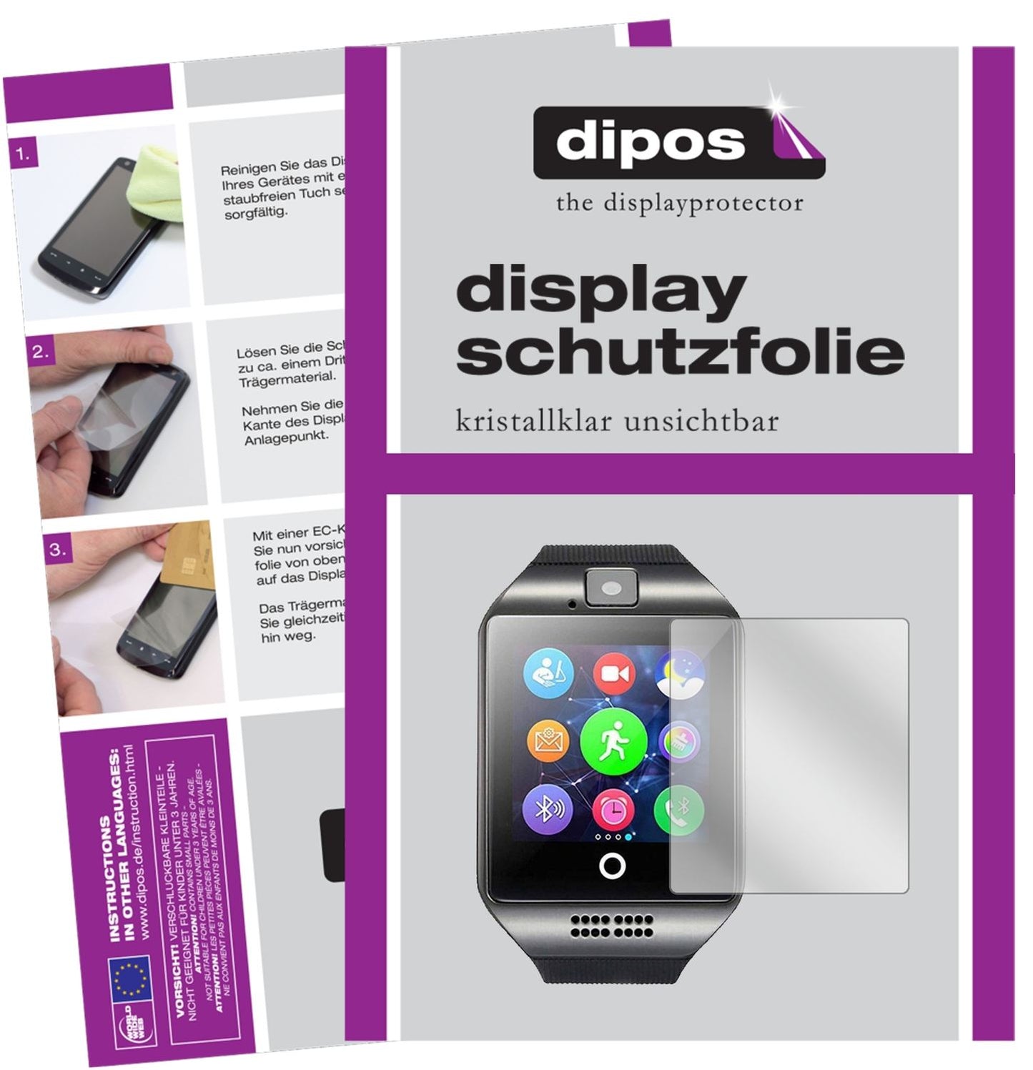 6x Schutzfolie klar für InterActive SmartWatch Q18 Display-Schutzfolie